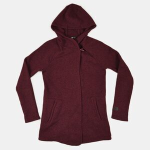The North Face Womens Crescent Wrap Fleece Jacket Size XS Burgundy Cozy Outdoors